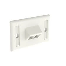 NetKey® Faceplate, 2-Port, Horizontal, Sloped, White, Labels